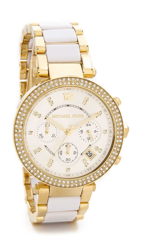 white michael kors watch ladies|Michael Kors diamond watch women's.